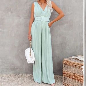 Wide Leg Belted Jumpsuit